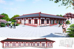 郑州市新密市凤凰山人文纪念园园区建筑图