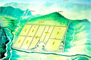 郑州市登封市少林连天公墓高空俯拍图