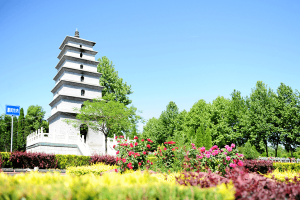 西安市长安区凤栖山人文纪念园古塔建筑图